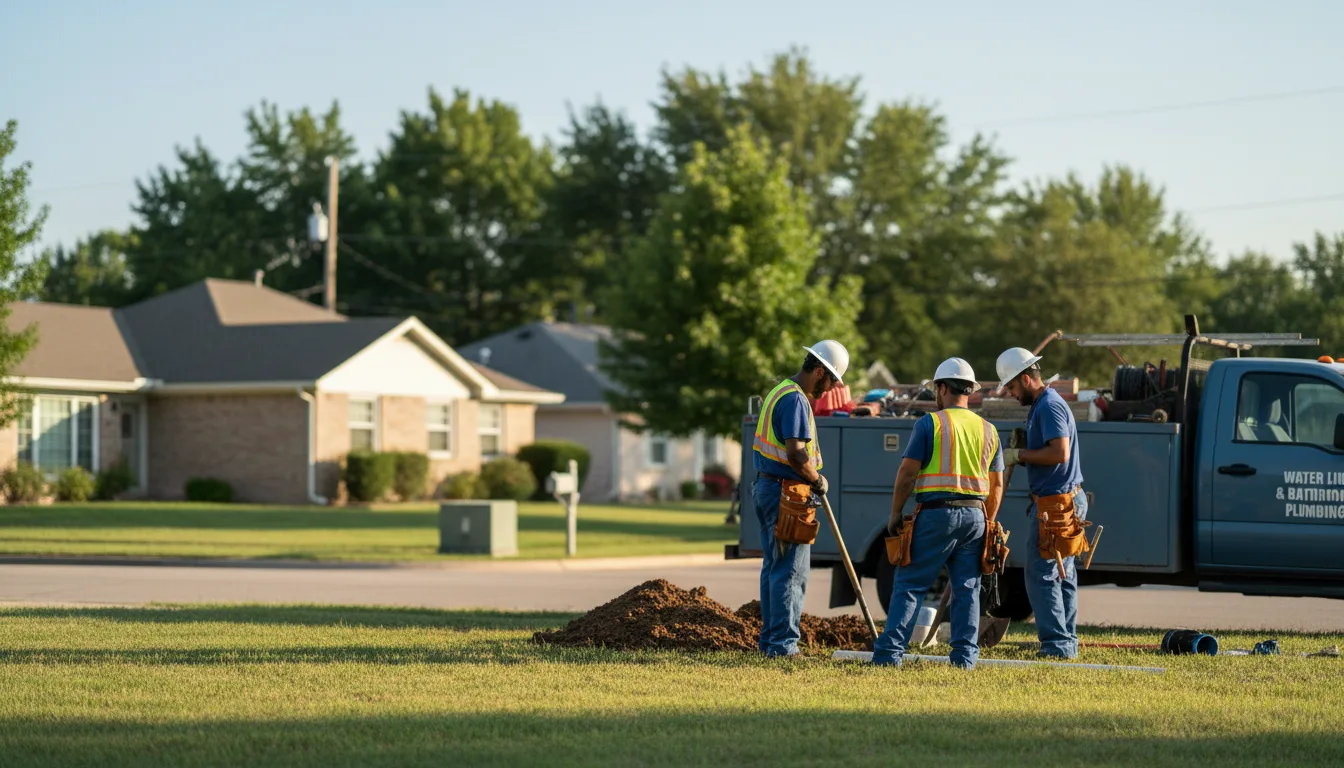 Residential water line and bathroom plumbing service in Temple, TX